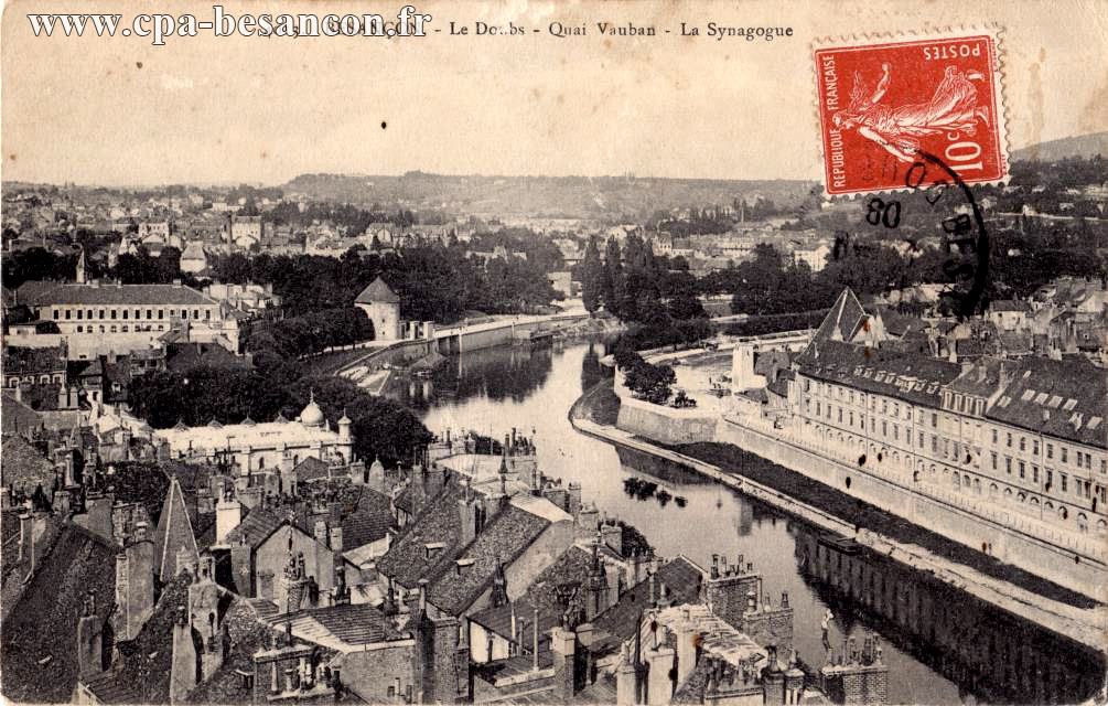 4013. BESANÇON. - Le Doubs - Quai Vauban - La Synagogue
